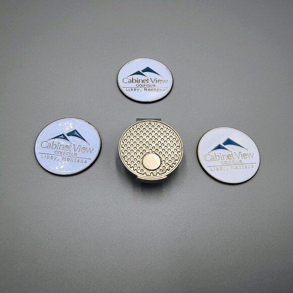 Vintage Green Plastic Montana Golf Course Divot Tool & 3 Ball Markers Set - Picture 5 of 8